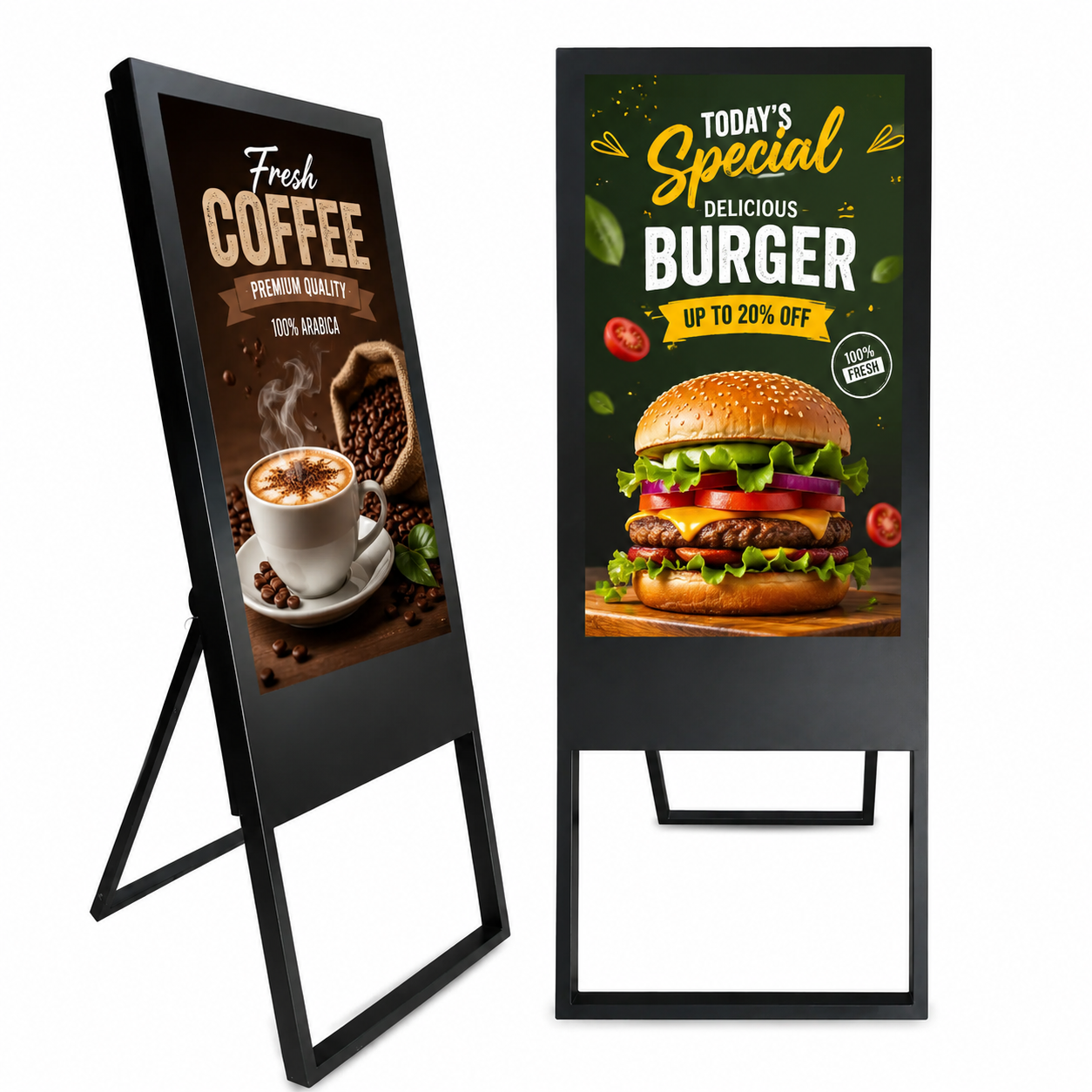 43 Inch Indoor Digital Standee A-Shape | Full HD LED Display Screen | Digital Signage Advertising Display