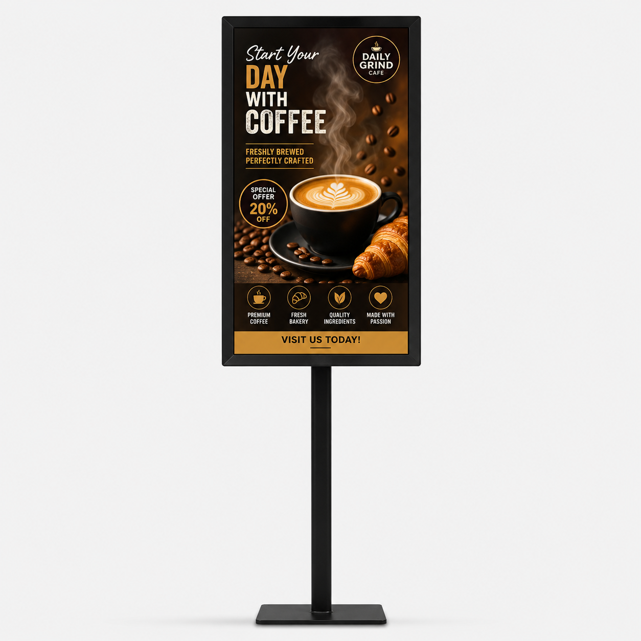 32-Inch Premium Pole Mount Standee with MS Body Cabinet